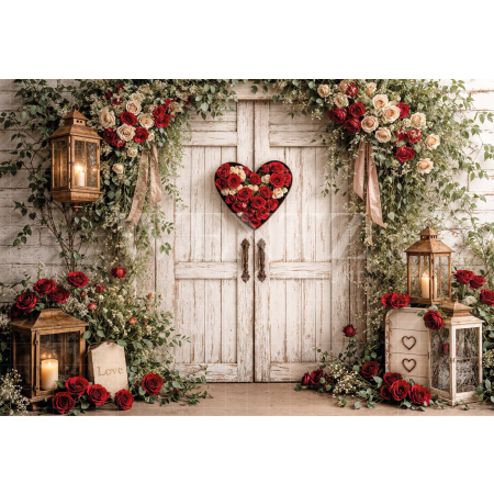 Fabric Photography Background Valentine's Day Romantic Facade / Backdrop 8307