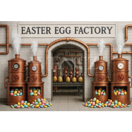 Fabric Photography Background Easter Chocolate Factory / Backdrop 8008