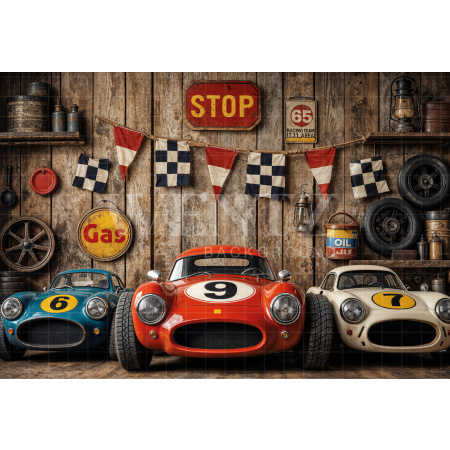 Fabric Photography Background Children's Cars / Backdrop 8320