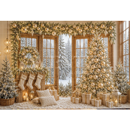 Fabric Photography Background Christmas / Backdrop 8553