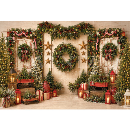 Fabric Photography Background Christmas / Backdrop 8834