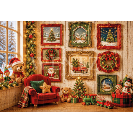 Fabric Photography Background Children's Christmas / Backdrop 8511