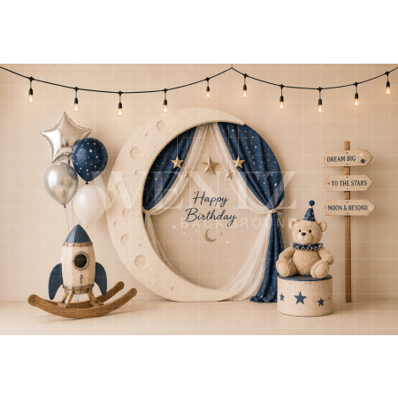 Fabric Photography Background Astronaut Cake Smash / Backdrop 8669