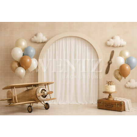 Fabric Photography Background Aviator Cake Smash / Backdrop 8697