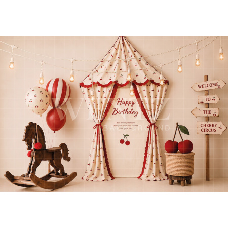 Fabric Photography Background Cherry Cake Smash / Backdrop 8712