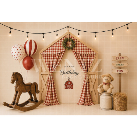 Fabric Photography Background Little Farm Cake Smash / Backdrop 8670