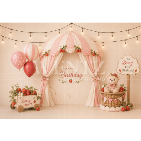 Fabric Photography Background Strawberry Cake Smash / Backdrop 8751