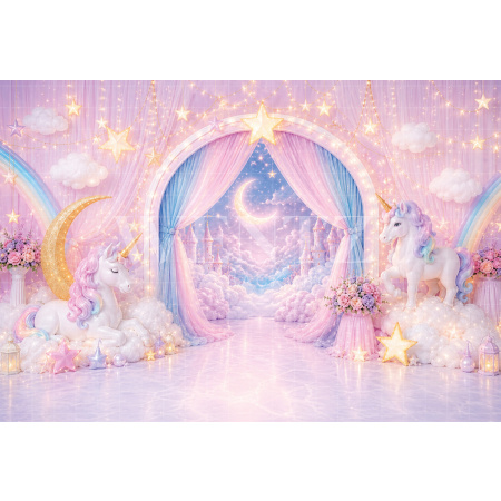Fabric Photography Background Kingdom of Unicorns Cake Smash / Backdrop 8776