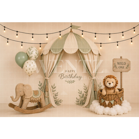 Fabric Photography Background Safari Cake Smash / Backdrop 8743