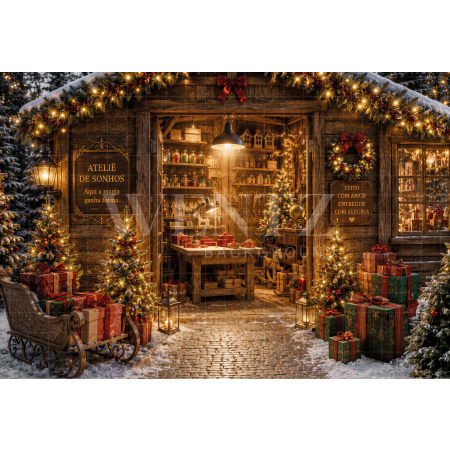 Fabric Photography Background Christmas Workshop / Backdrop 8475