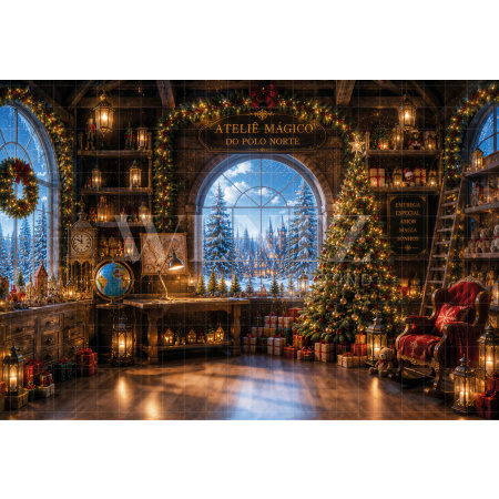 Fabric Photography Background Christmas Workshop / Backdrop 8476