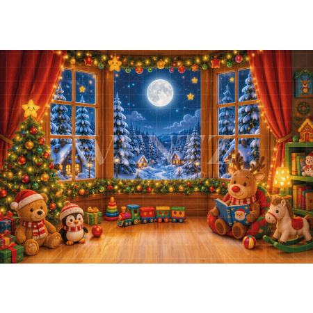 Fabric Photography Background Christmas Toys / Backdrop 8495