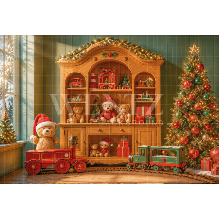 Fabric Photography Background Christmas Toys / Backdrop 8557