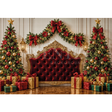 Fabric Photography Background Christmas Headboard / Backdrop 8494