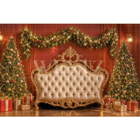 Fabric Photography Background Christmas Headboard / Backdrop 8539