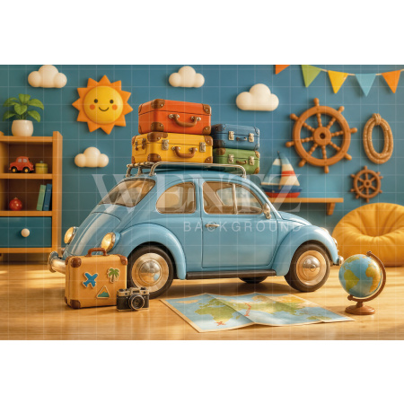 Fabric Photography Background Children's Day Car / Backdrop 8442