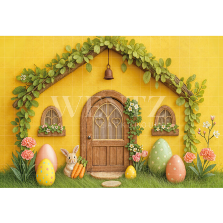 Fabric Photography Background Easter House / Backdrop 8041