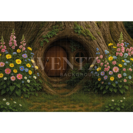 Fabric Photography Background Easter Rabbit House / Backdrop 8053