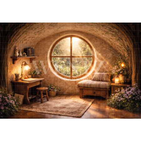 Fabric Photography Background Easter Rabbit House / Backdrop 8234