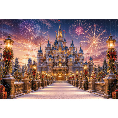 Fabric Photography Background Christmas Castle / Backdrop 8562