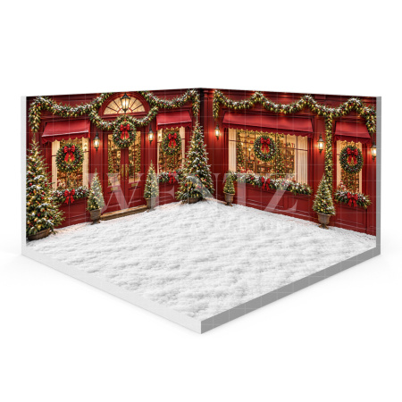 Fabric Photography Background Christmas Village Set 3D / WTZ205