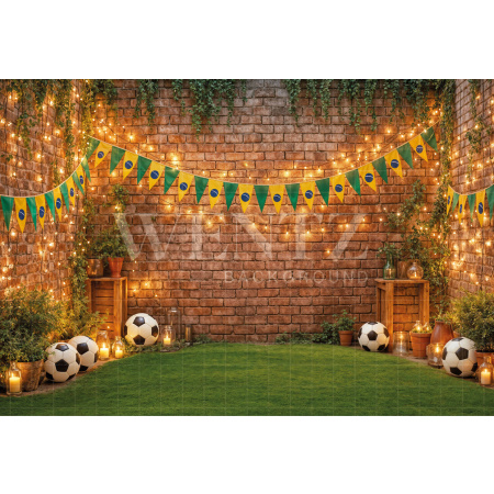 Fabric Photography Background World Cup Soccer Stadium / Backdrop 8135