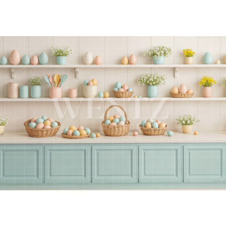 Fabric Photography Background Easter Kitchen / Backdrop 8012