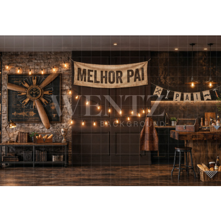 Fabric Photography Background Father's Day Kitchen / Backdrop 8369