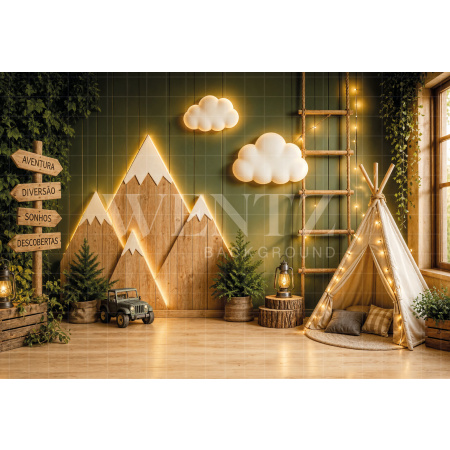 Fabric Photography Background Children's Day Camping / Backdrop 8587