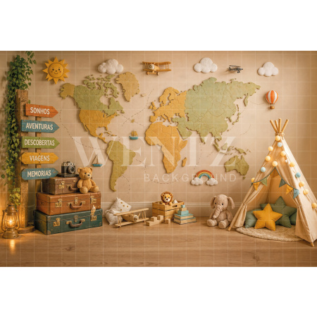 Fabric Photography Background Children's Day Camping / Backdrop 8630