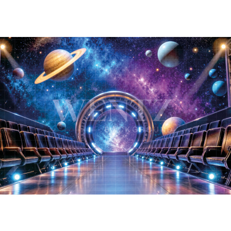 Fabric Photography Background Space Station Children's Day / Backdrop 8600