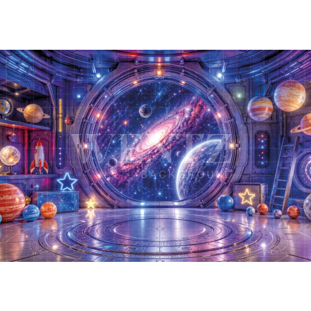 Fabric Photography Background Space Station Children's Day / Backdrop 8629