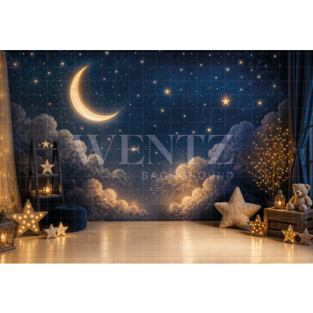 Fabric Photography Background Children's Day Magical Night / Backdrop 8584