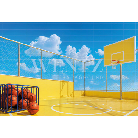 Fabric Photography Background Basketball Court Children's Day / Backdrop 8592