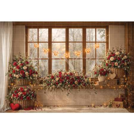 Fabric Photography Background Valentine's Day / Backdrop 8308