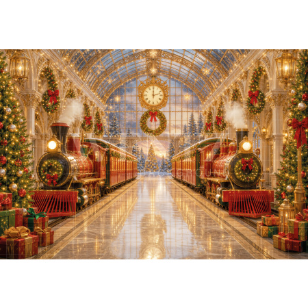 Fabric Photography Background Christmas Station / Backdrop 8472