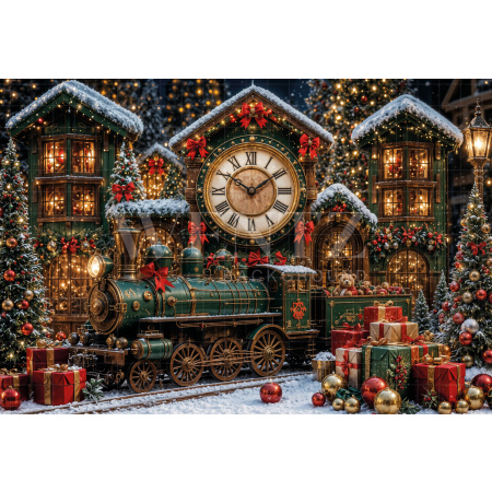 Fabric Photography Background Christmas Station / Backdrop 8492