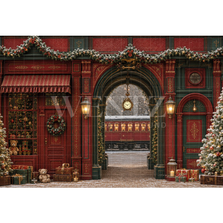 Fabric Photography Background Christmas Station / Backdrop 8871