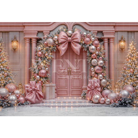 Fabric Photography Background Christmas Facade / Backdrop 8483