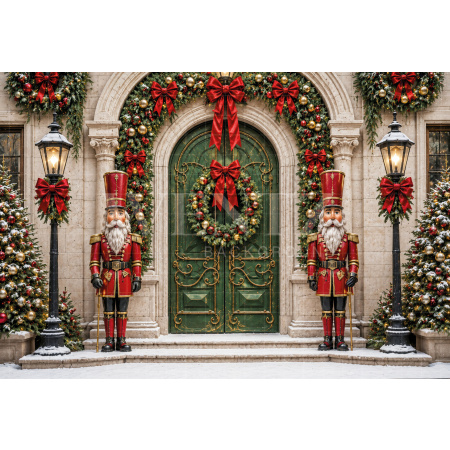 Fabric Photography Background Christmas Facade / Backdrop 8561