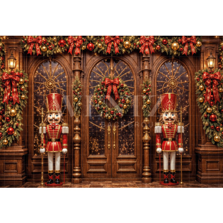 Fabric Photography Background Christmas Facade / Backdrop 8567