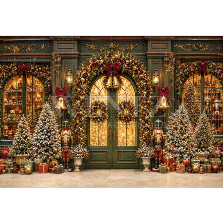 Fabric Photography Background Christmas Facade / Backdrop 8845