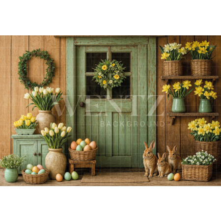 Fabric Photography Background Easter Facade / Backdrop 8021