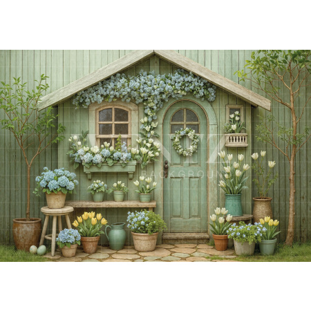 Fabric Photography Background Easter Facade / Backdrop 8032