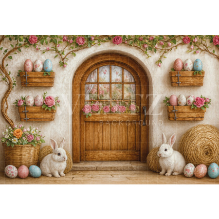 Fabric Photography Background Easter Facade / Backdrop 8047
