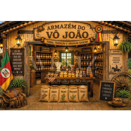 Fabric Photography Background Farm Stand / Backdrop 8638