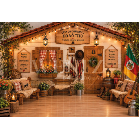 Fabric Photography Background Farmhouse / Backdrop 8652