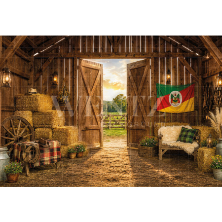 Fabric Photography Background Barn / Backdrop 8658