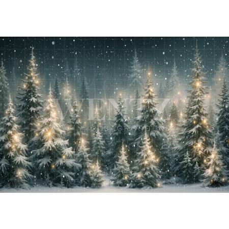 Fabric Photography Background Christmas Forest / Backdrop 8852