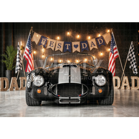 Fabric Photography Background Father's Day Garage / Backdrop 8395